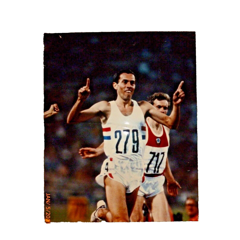 Vintage Said Aouita Olympic Track Runner Photograph Bib 279 Mounted Board Vtg